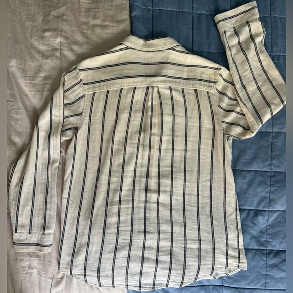 EUC Katin Striped Cotton Linen Button-Up Shirt LG | Coastal Surf SoCal Style 🌴 - Picture 9 of 11